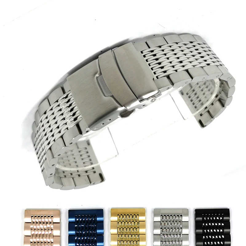 

Solid Steel For Huawei Watch 2 4 3 Gear S2 Sport Classic Watchbands For MontblancActive 2 40/44mm 42/46/41mm Safety Watch Strap