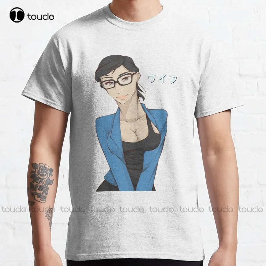 

Мужская любимая надпись Waifu Mia Khalifa, забавный графический подарок Mia Khalifa, Классическая футболка, осенние Рубашки, Женский рождественский под...