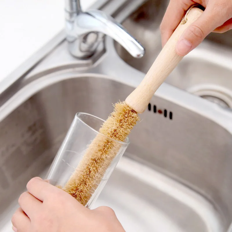 

Kitchen Cleaning Brush Natural Coir Brush hemp fiber non-stick skillet brush oil degreasing dish washing cup pot brush