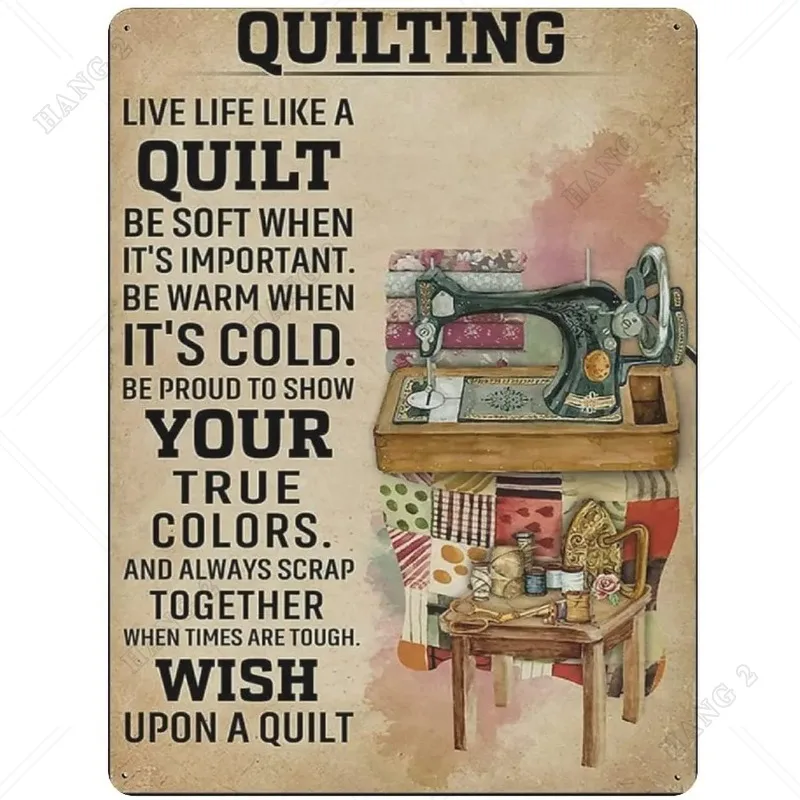 

Live Life Like A Quilt Party Signs Wall Decor Art Vintage Metal Tin Sign Print Home Office Classroom Wall Art