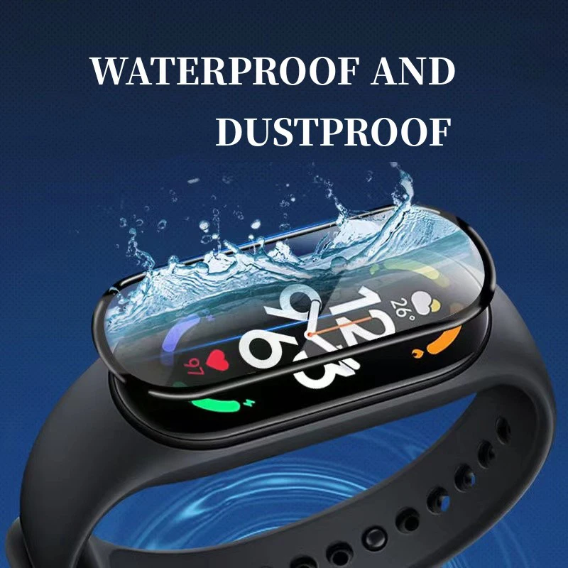3D Curved Film For Xiaomi Mi Band 8/8 NFC Smartwatch Screen Protectors Full Screen Overlay Soft Tempered Film For Mi band 8