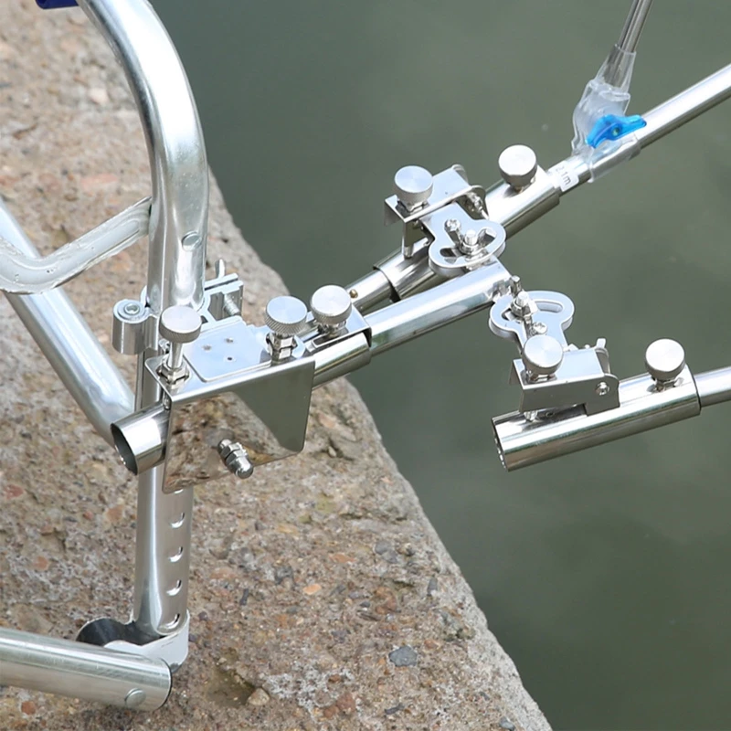 

Fishing Rod Holder Bracket Stainless Steel Ground Support Fish Pole Rack Fish Catcher Pole Stand Universal Adjustment