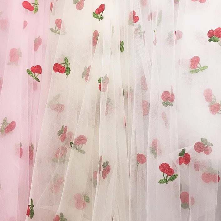 

3D Three-dimensional Reinforced Mesh Embroidered Fabric Christmas DIY Children's Clothing Women's Dress Embroidered Fabric