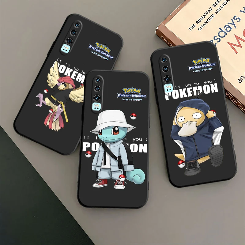 

Pokemons Psyduck Squirtle Art Phone Case For Huawei P50 P40 P30 P20 Lite 5G Nova Plus 9 SE Pro 5T Y9S Y9 Prime Y6 Balck TPU