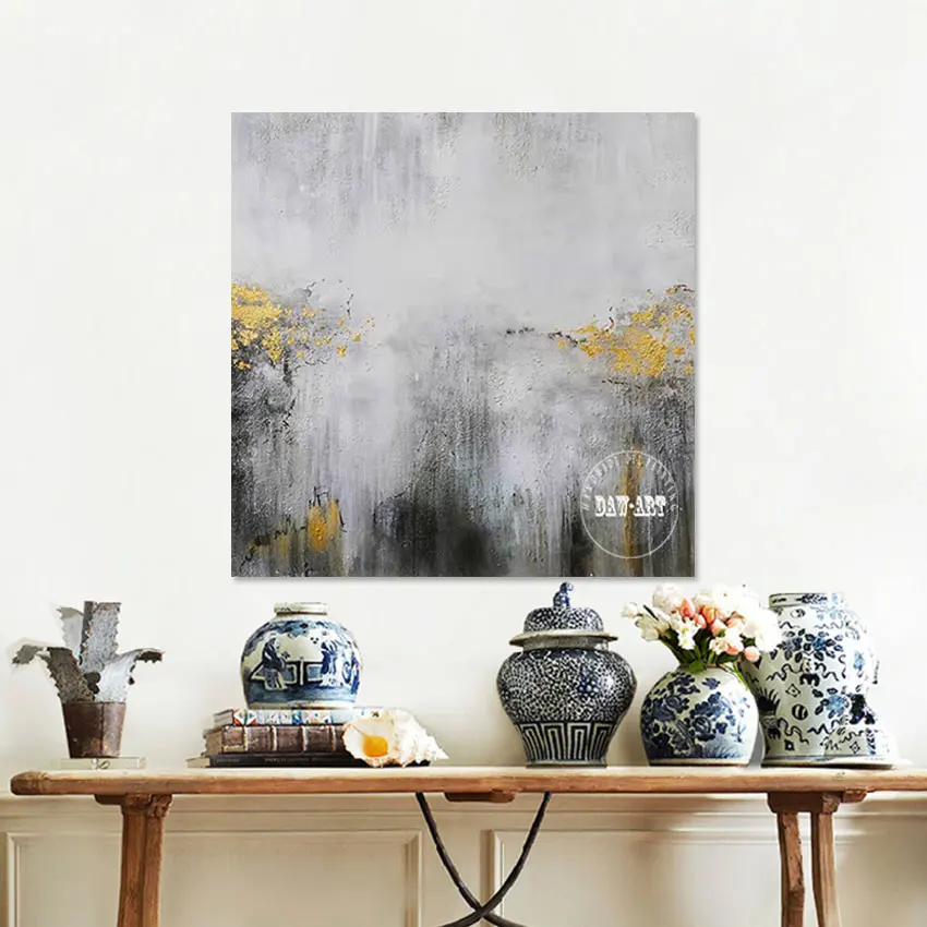 

Landscape Oil Paintings Art Easy Canvas Paintings Artwork Designer Abstract Gold Foil Unframed Living Room Pictures For Walls