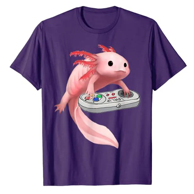 Axolotl игровая видеоигра в виде рыбы белая-Axolotl игровые футболки ящерицы большая