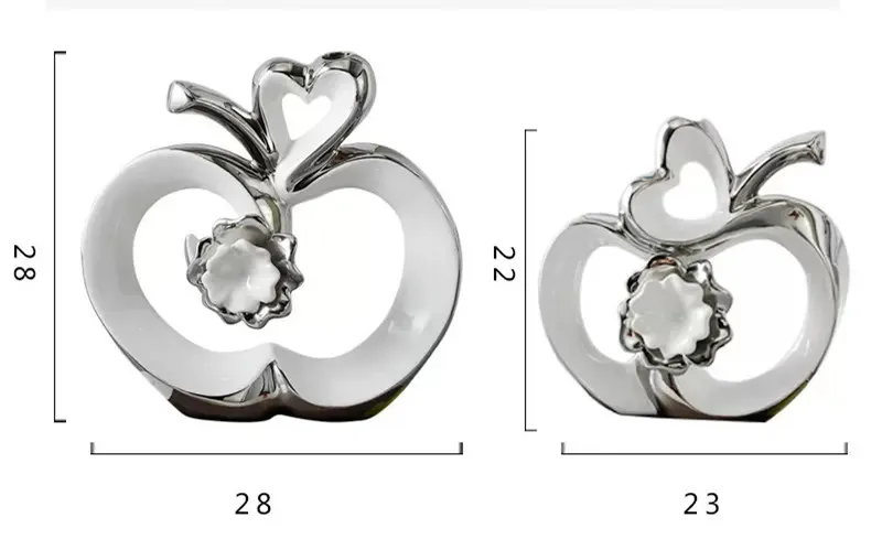 Керамическое ремесло украшения любовь цветы серебряная имитация фруктов