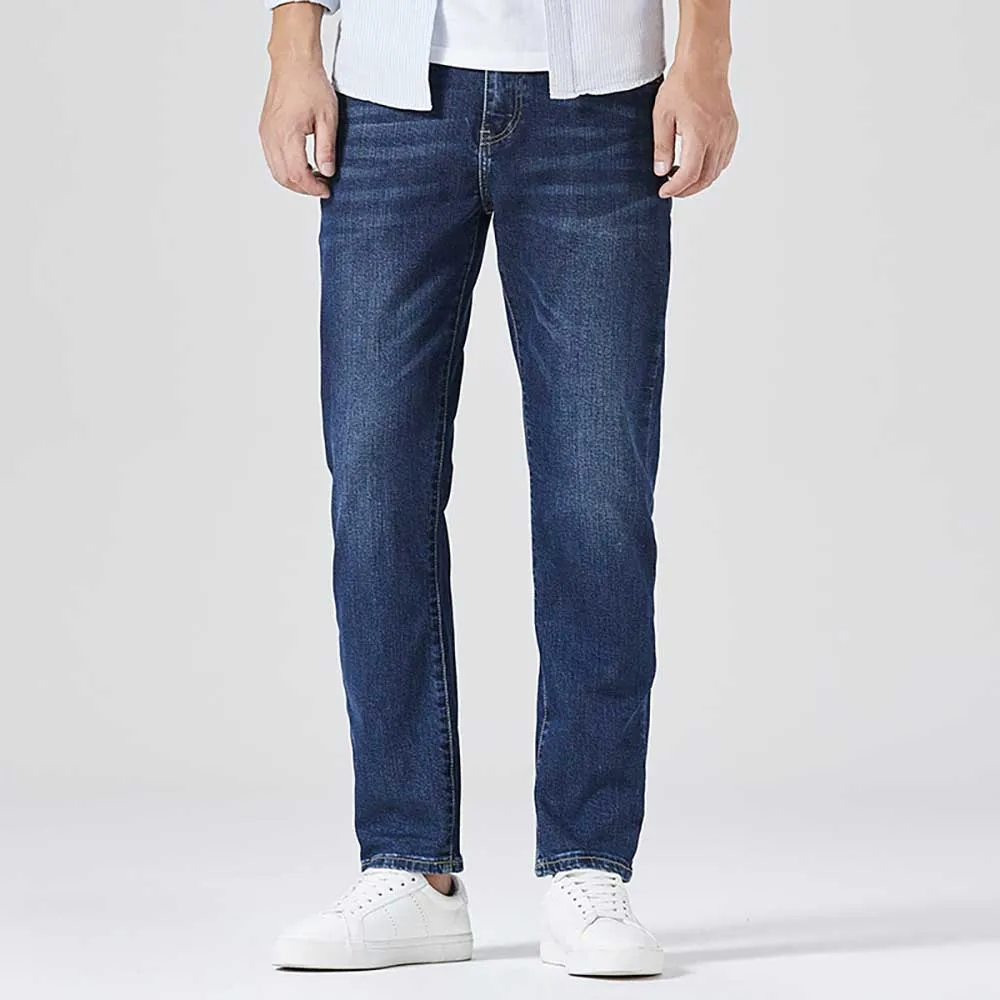 

Autumn Winter New Fashion High Quality Denim Pants Men's Casual Jeans Regular Slim Straight Trouser Streetwear Clothing