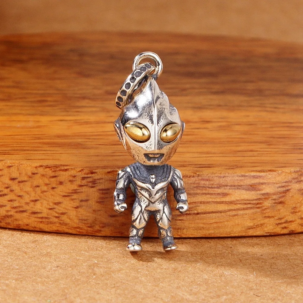 

S925 Стерлинговое Серебро Мини Альтман кулон подарок для парня DIY браслет ожерелье