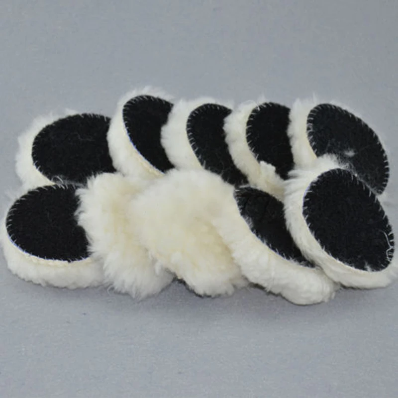 

10 Pcs 3 Inch Woolen Polishing Buffer Pads Heavy Cut Pads For Car Polisher Buffing Tools Accessories