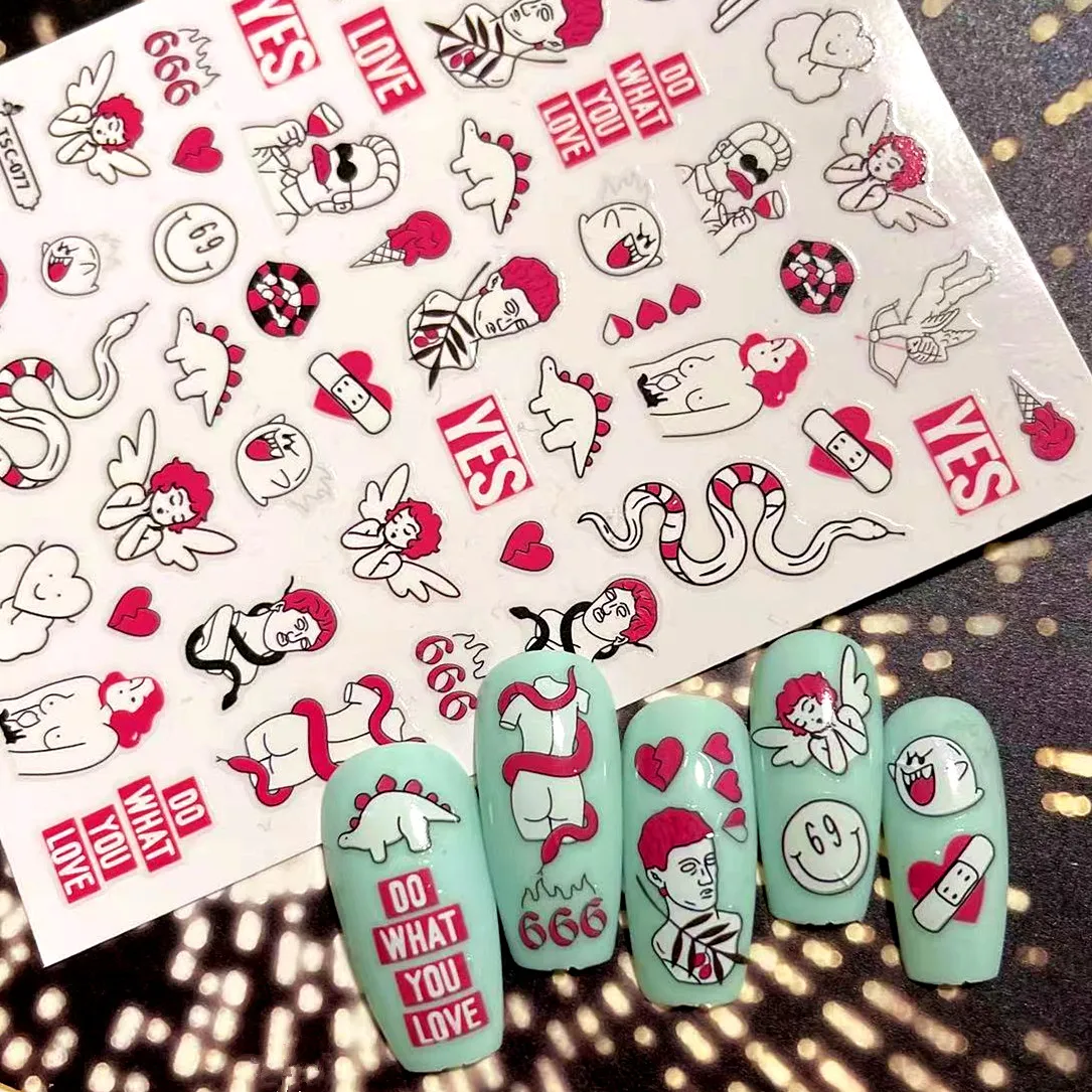 

TSC-77 ARTLINE Serie Movie Film Designs Cool 3d Nail Art Stickers Decal Silder Template Diy nNail Tool Decorations