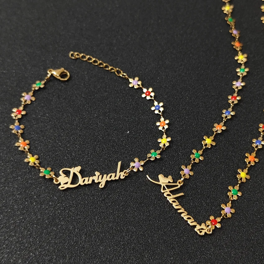 Женское колье из нержавеющей стали с надписью на заказ