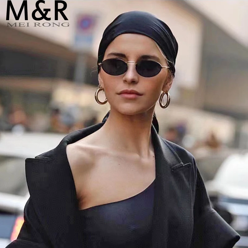 

Vintage Small Oval Black Gradient Sunlasses For Women New Fashion Brand Elegant Uv400 Sun Glasses Men Alloy Round Shades