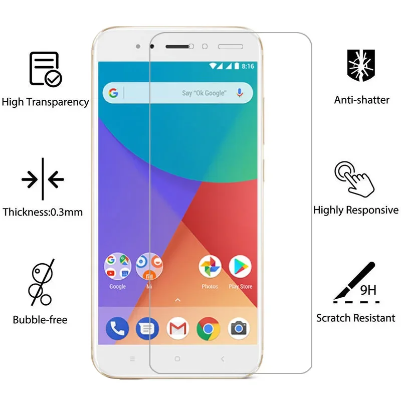 Фото 2 шт. защитных стекол Qta для Xiaomi Mi A1 (чехол-накладка) на Xiaomi Mi A1/A1a/Mia1 №3