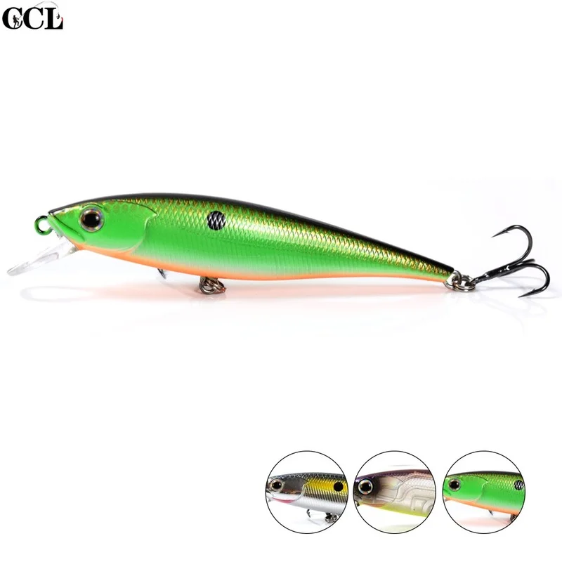 

CCLTBA 95MM 10G Hard Body Floating Minnow Bait Fishing Tackle Wobbler Jerkbait Fishing Lures for Bass Pike Fishing Owner Hooks