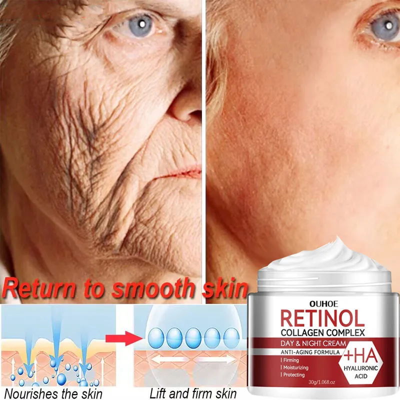 

Retinol Wrinkle Remover Face Cream Lifting Firming Anti Aging Fade Fine Lines Brighten Moisturizing Skin Care Korean Cosmetics