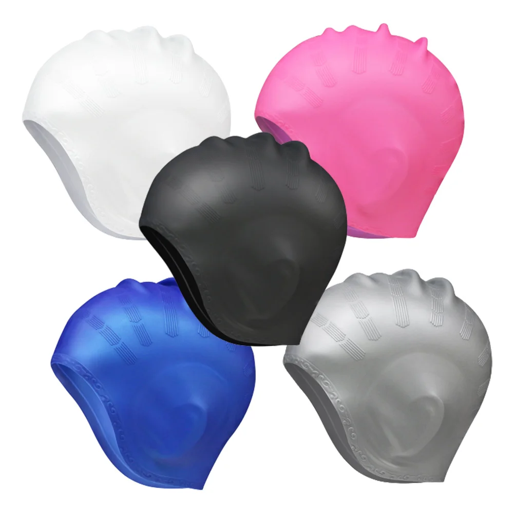 

Silicone Swimming Cap Swim Cap With Ear Pockets Long Hair Hat Swimming Accessories Swimming Caps