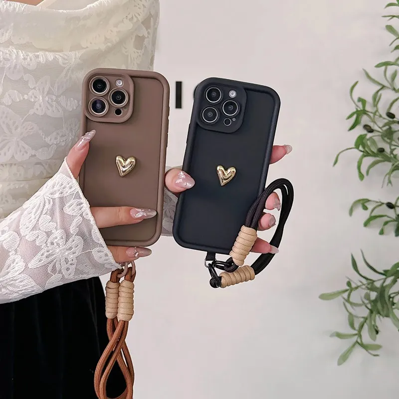 Фото Мягкий чехол для телефона с ремешком 3D Heart для Huawei Nova Y91 Y90 Y61 Y71 Y72 Y70 Y9A Y7A Y6S Y8S Y9S Y6P Y8P P Smart Z 2021 Cover №1