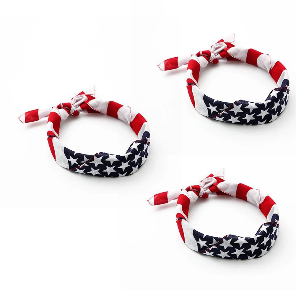 

3 PCS Scarf For Women Bandanas Women Kerchief Headband Bandana Scarf Athletic Headbands Women Flag Paisley Handkerchiefs