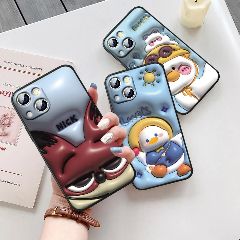 

Fandrindrana Rabbit Cute For iPhone 14 13 12 11 Pro Max XS Max X XR 7 8 Plus 6S 5S Silicone Black Shell Phone Case