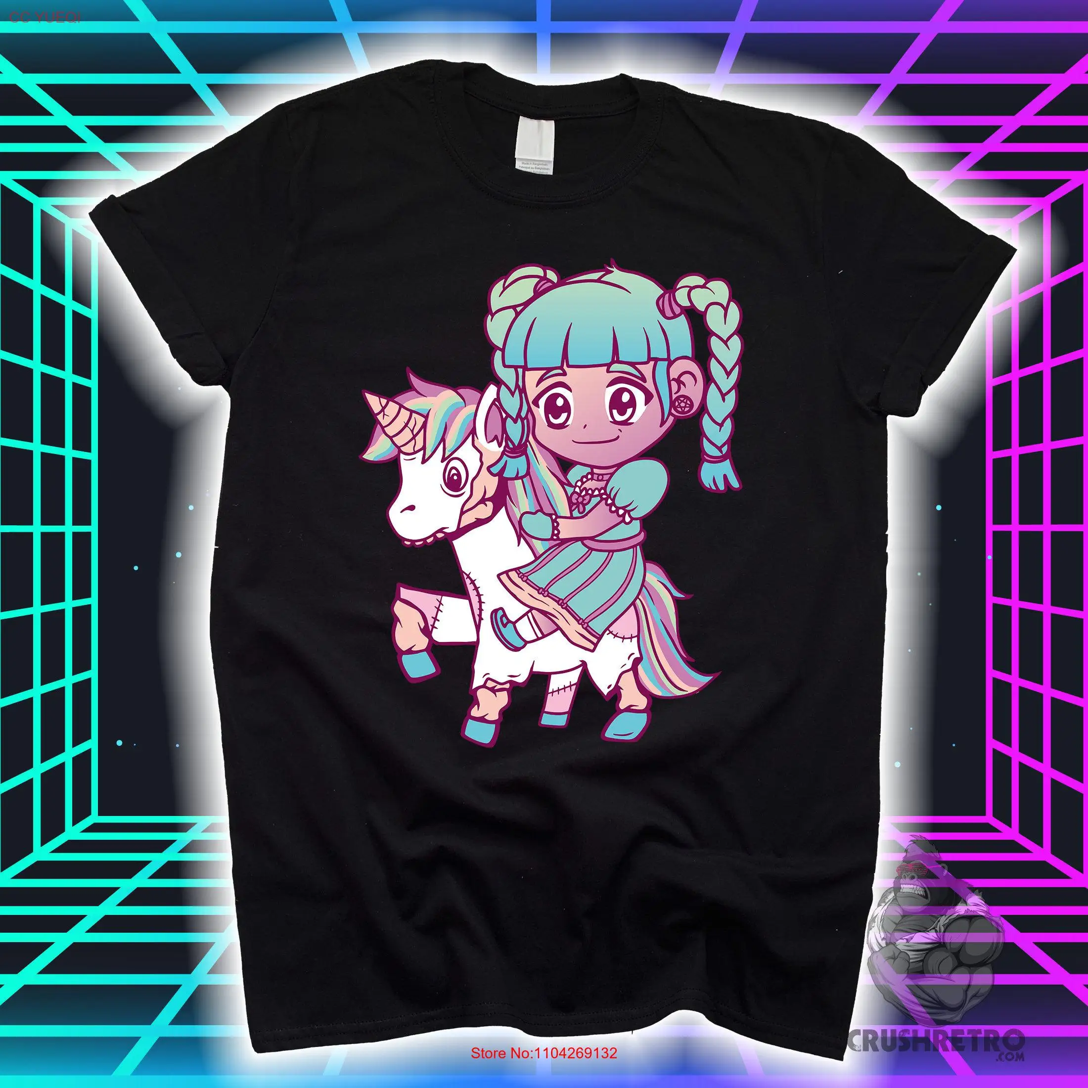 Милая футболка с единорогом для девочек в готическом стиле Vaporwave Kawaii Pastel Punk Aesthetic