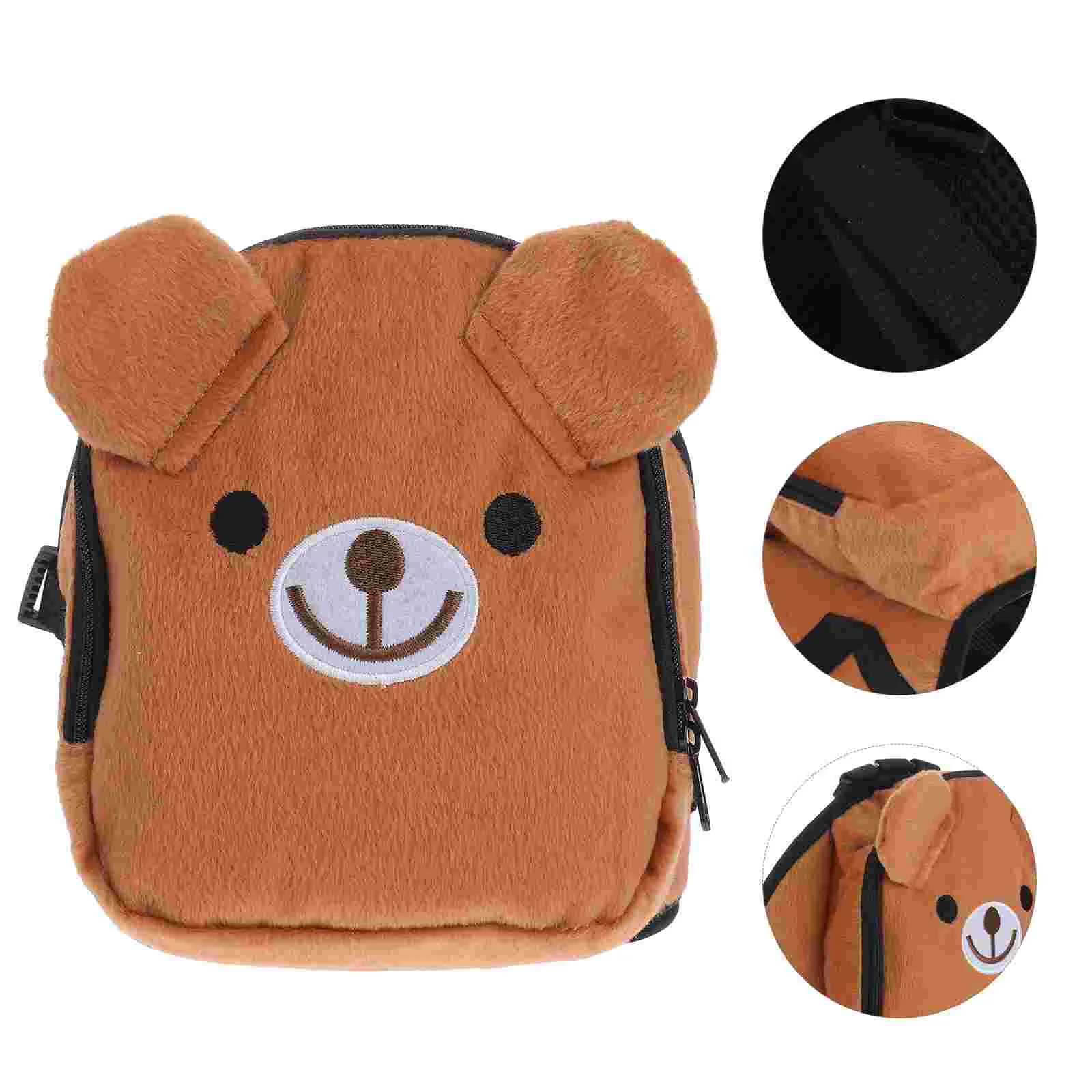 

Pet Bear Animal Backpack Stuffed Animal Small Plush Backpack - Size S (Brown)