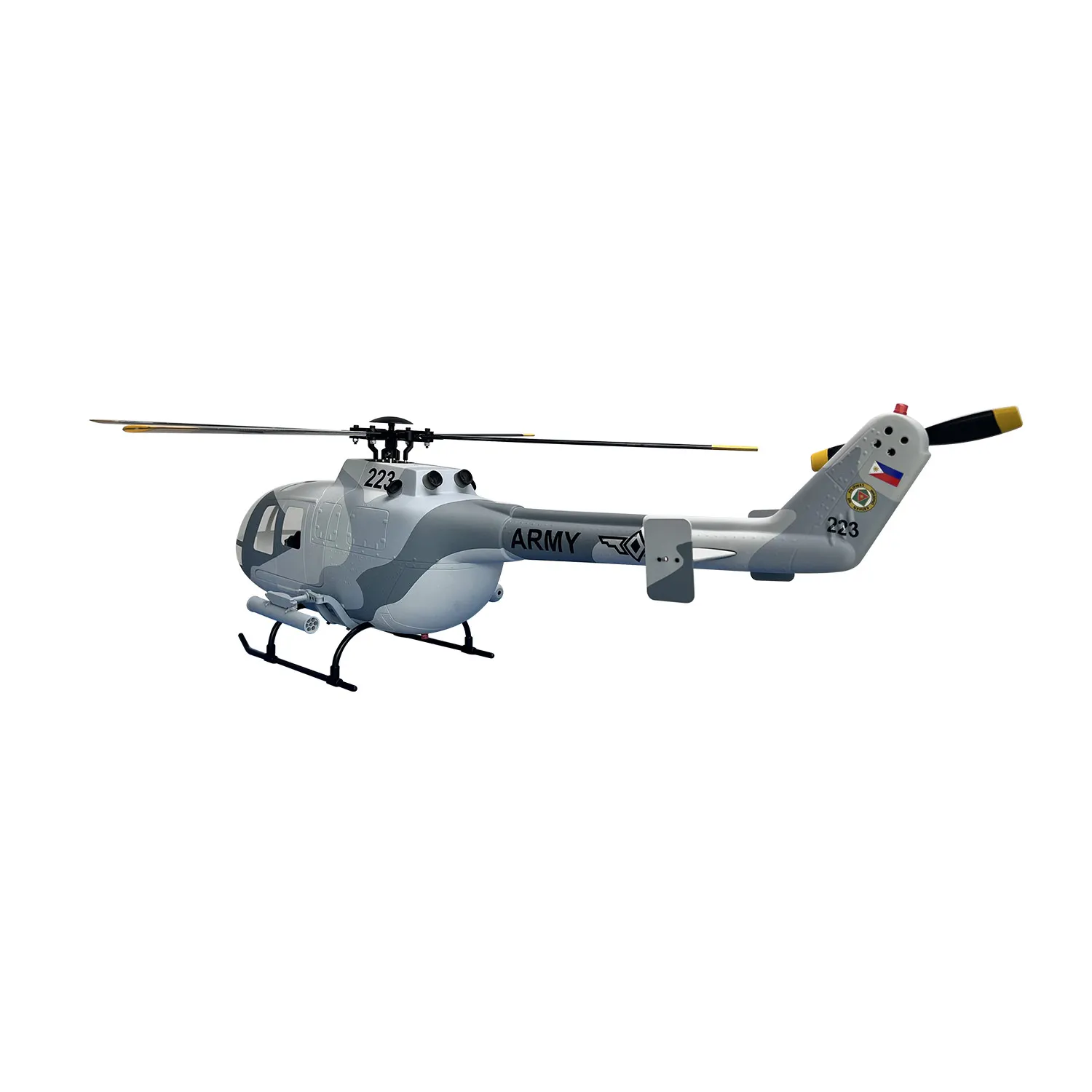 Фото Радиоуправляемый вертолет ROBAN RTF 450 размера BO-105 ARMY с камуфляжной расцветкой, 4 лопасти, модель X2 с GPS. №3