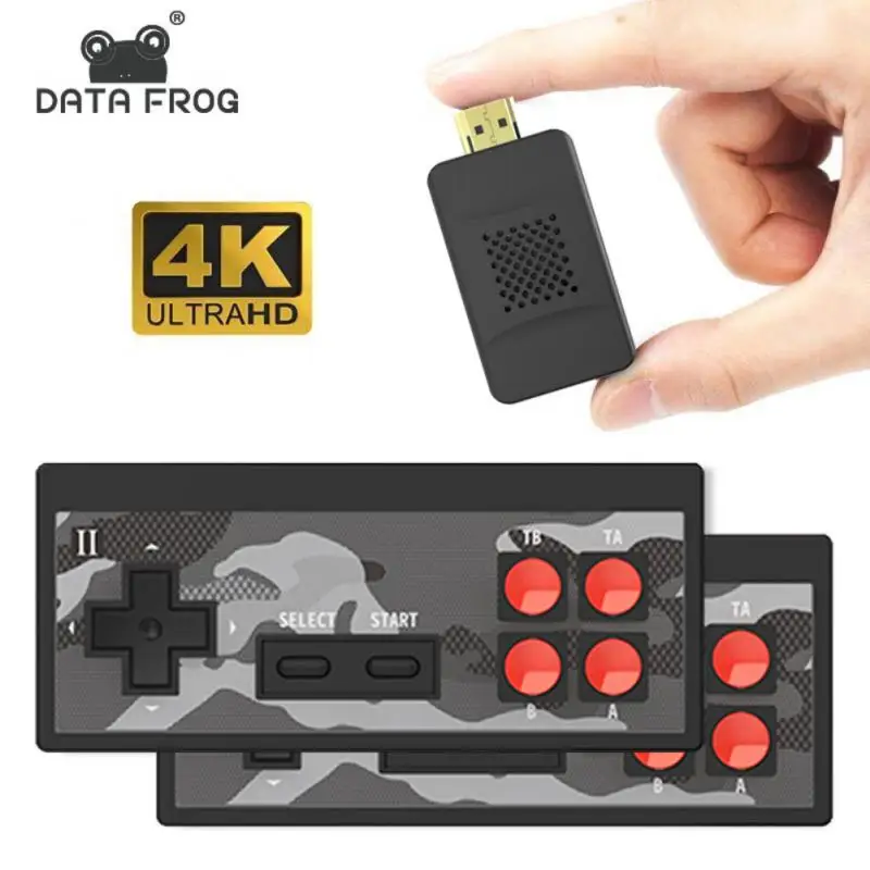 

Популярная Игровая консоль 4K HD видео 64 Гб 2,4G двойной беспроводной контроллер для PS1/FC/ MD Ретро ТВ Dendy игровая консоль 1800 игр