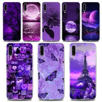 phone case for samsung a02 a10 a20e a30 a40 a50 a70 note 8 9 10 20 plus lite ultra 5g tpu case beautiful landscape in purple