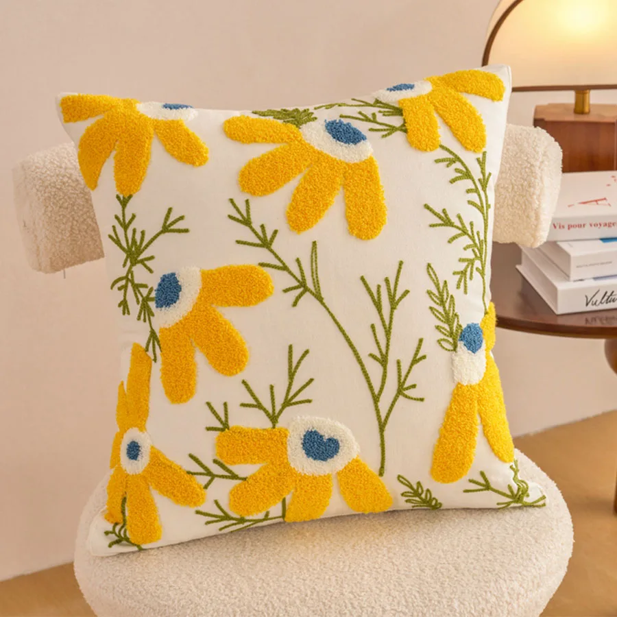 

Декоративная Наволочка В Стиле Бохо С Цветочным Узором, 100% Хлопок, Вышивка, Мягкая И, Для Дивана И Кровати