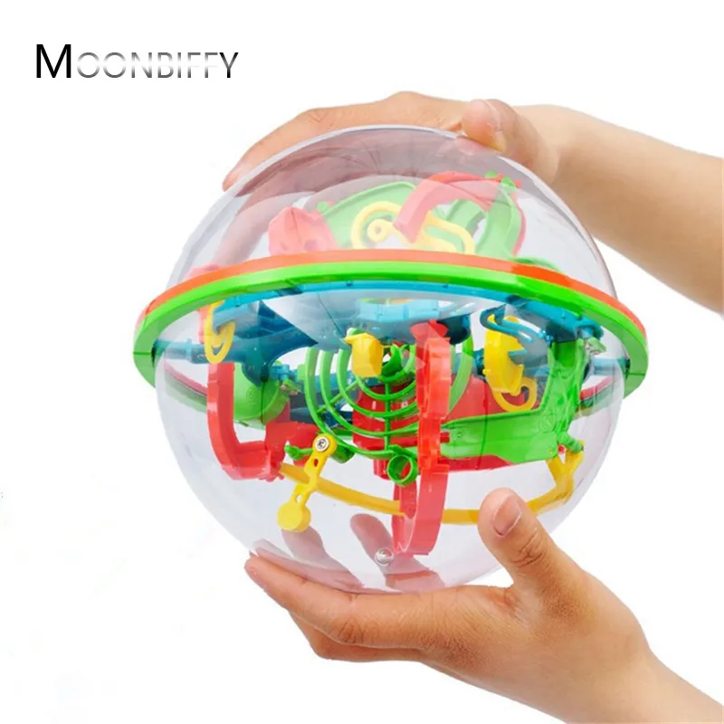 

100 Step Magic Intellect Ball 3D puzzle Ball Labyrinth Sphere Globe Toys Challenging Barriers Game Brain Tester Balance Training