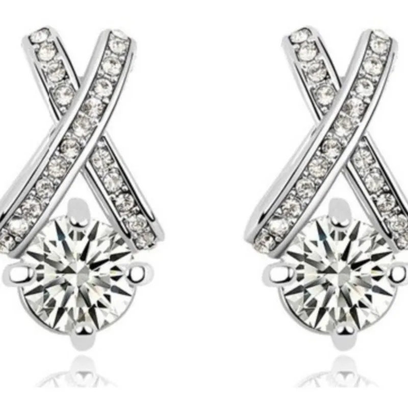 Прямая поставка лидер продаж Заводские серьги-гвоздики с австрийским кристаллом