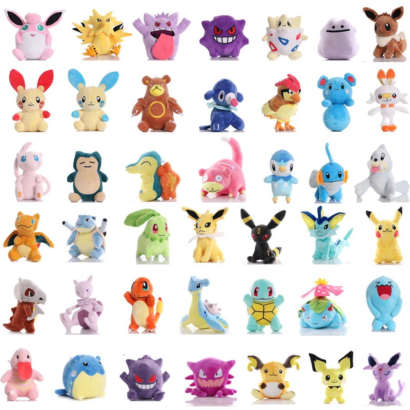 Плюшевые мягкие игрушки TAKARA TOMY Pokemon Pikachu Plusle Minun Wigglytuff Scorbunny Dewgong Cyndaquil плюшевые