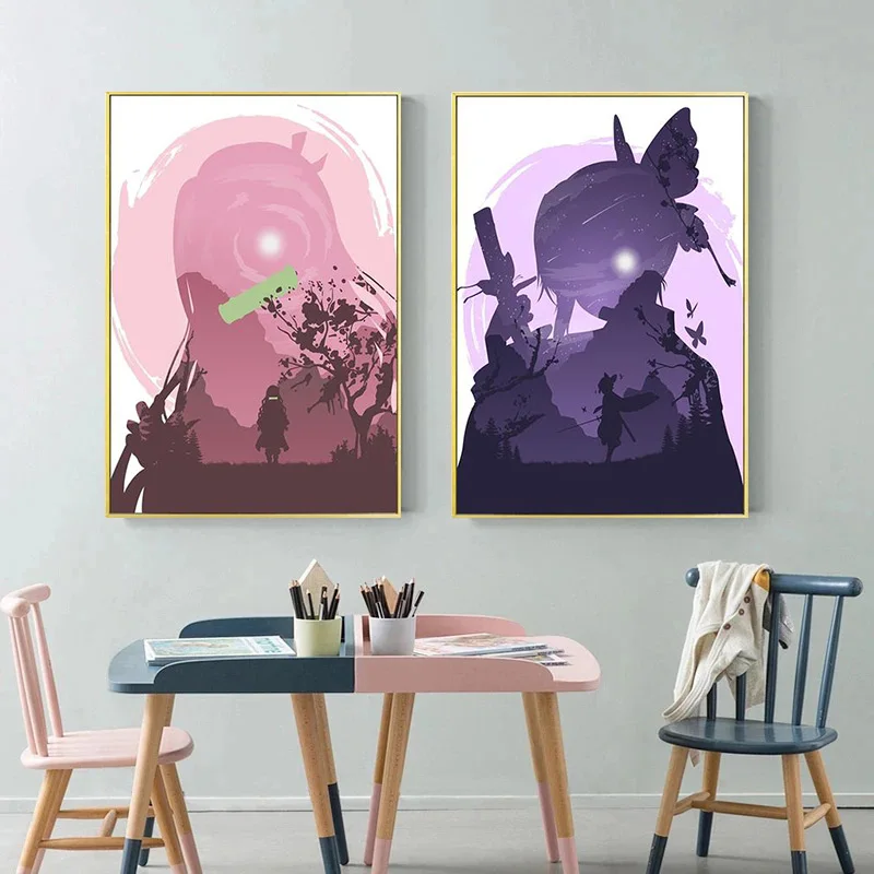 

Japanese Anime Canvas Painting Demon Slayer Tanjiro Nezuko Manga Posters Print Mural Pictures Wall Art Home Decor Gifts Cuadros