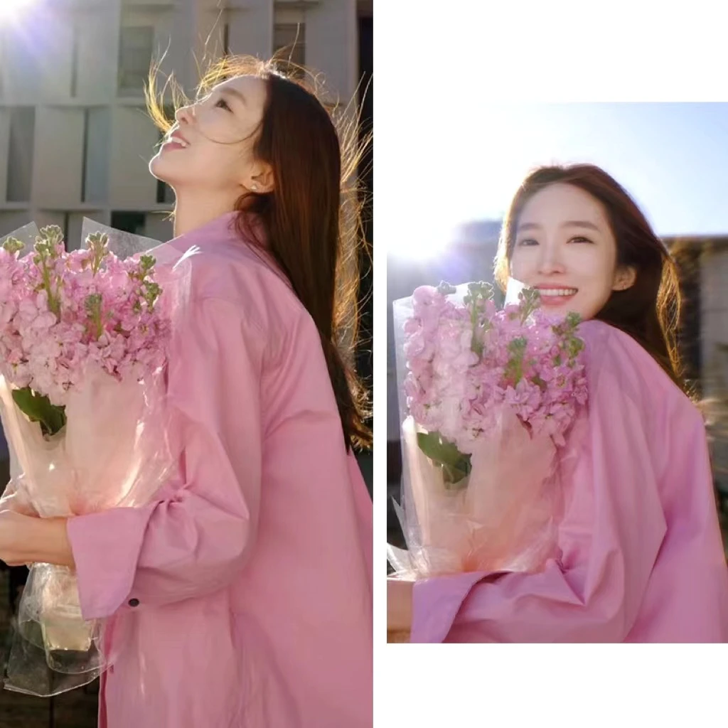 Yang Kaiwen Same Sle Розовая рубашка Верхняя одежда Женская свободная высококачественная