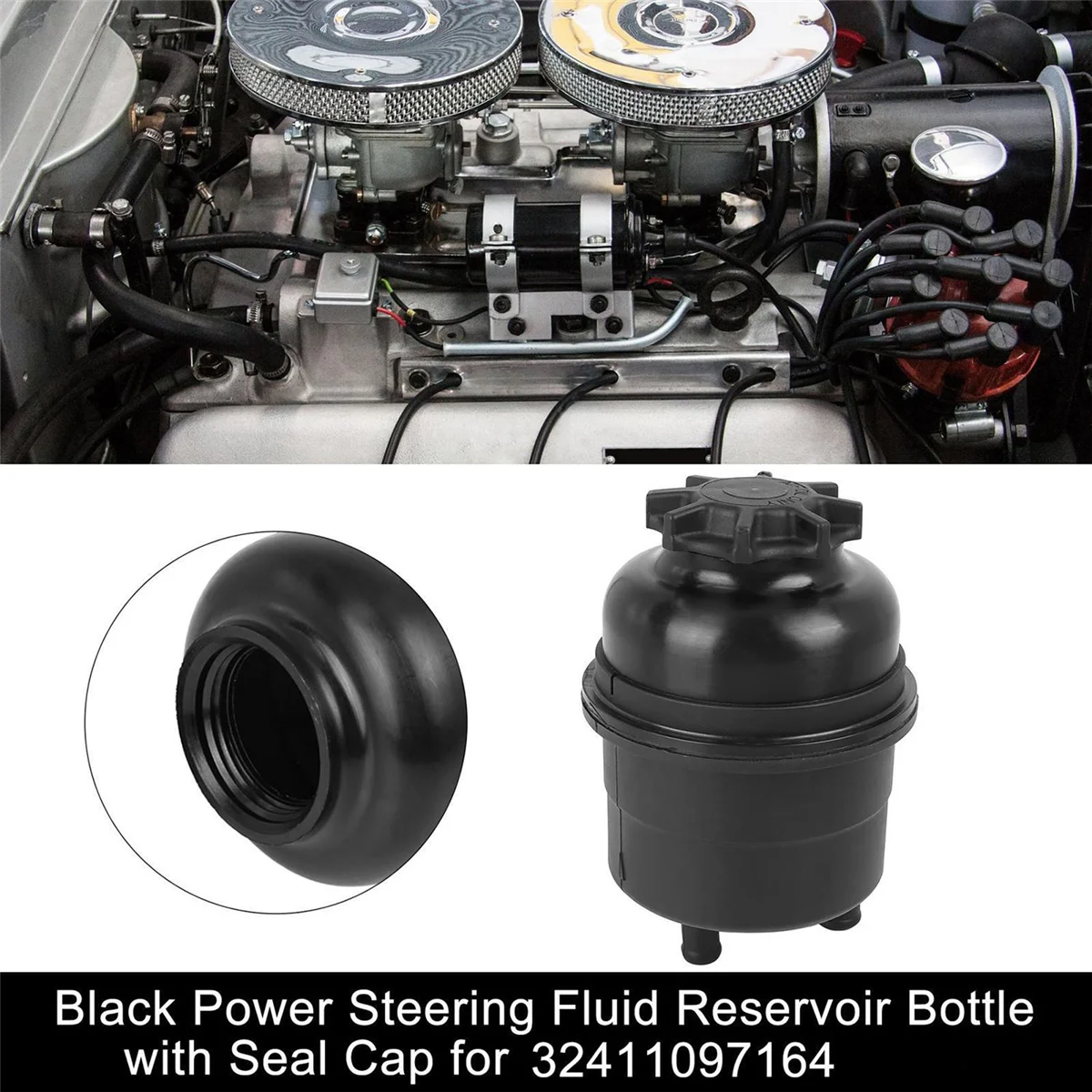 

Power Steering Pump Reservoir Bottle W/ Cap 32416851217 / 32411097164 for Porsche BMW E36 E46 E39 E53 E60 E90