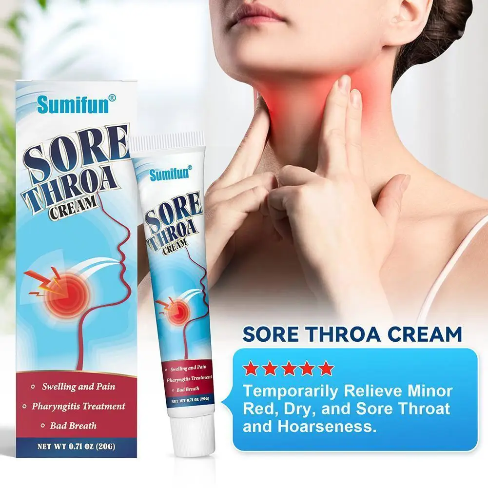 

Sore Throat Cream Cough Cold Pharyngitis Medical Ointment 20g Bad Relief Itchy Care Soothing Breath Dry Neck health Pain L3L0