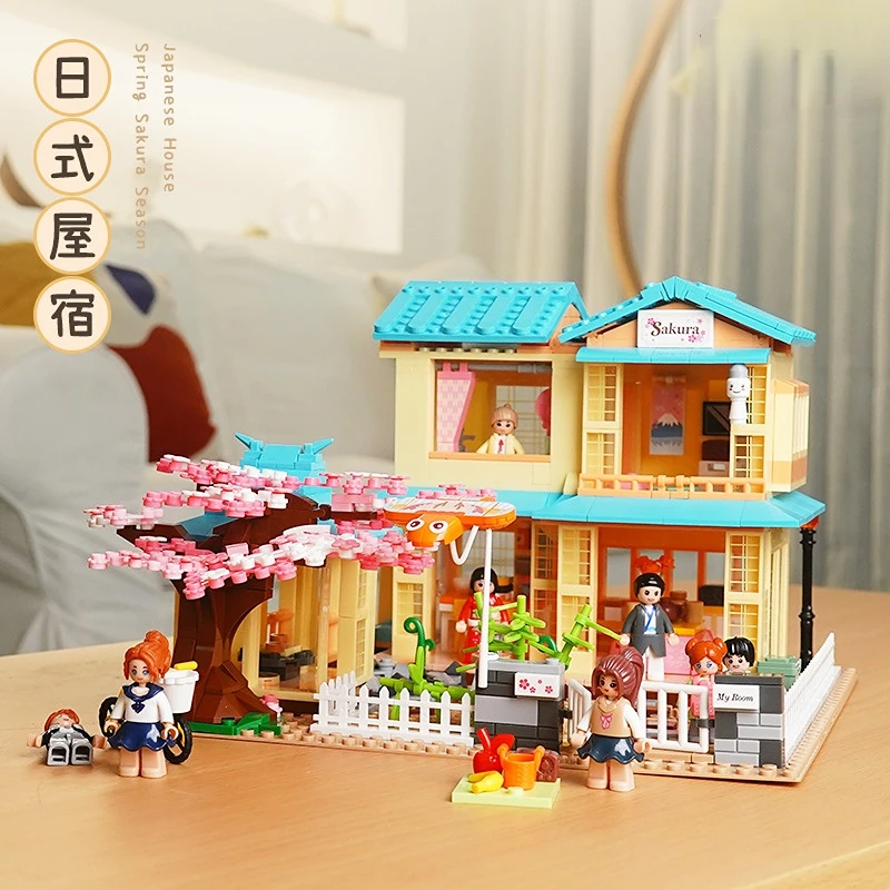 

Friends Sakura Dreaming Holiday Villa House Apartament Casa Castle City Building Blocks Bricks Construction Toys for Girls Kids