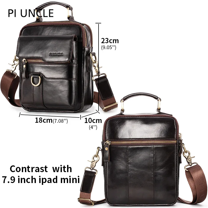 Fashion luxury designer men's leather one-shoulder crossbody bag casual retro versatile handbag
