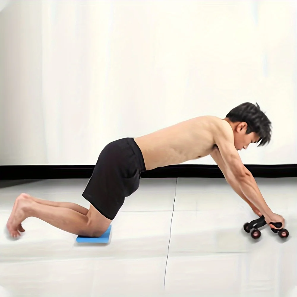 1 Шт. Четырехколесный Ролик Для Пресса Домашнего Тренажерного Зала Силовые