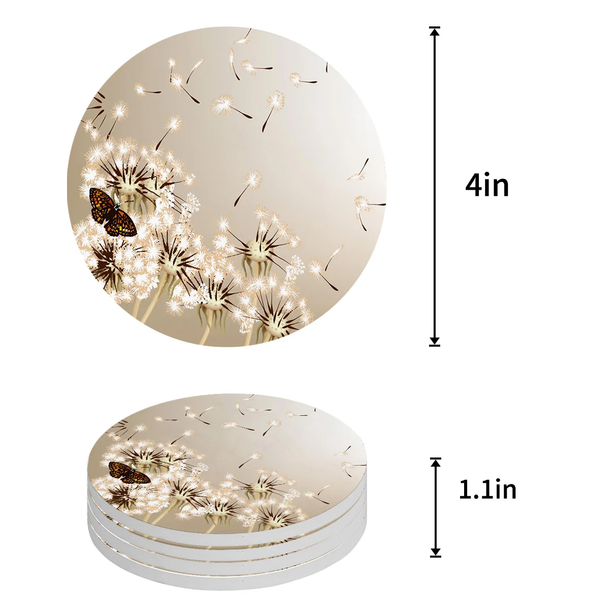 Одуванчик Бабочка цветок искусственный кухонный стол круглая подставка