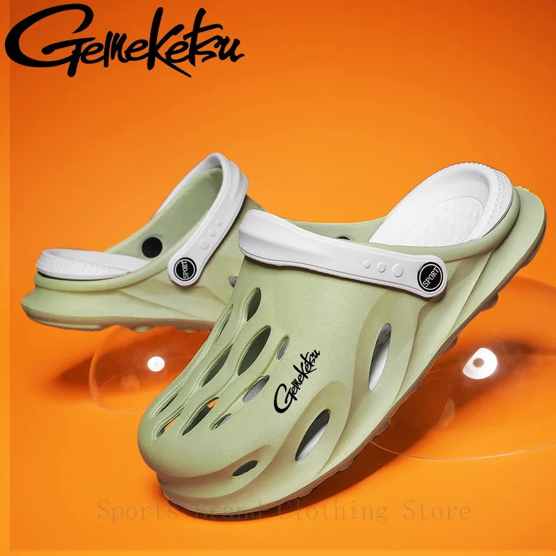 Новинка 2024 мужские летние нескользящие легкие туфли с отверстиями Baotou