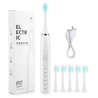 ultrasonic electric toothbrush usb rechargeable dental plaque removal 6 adjustable mode ipx7 18000 minute adult tooth brushes