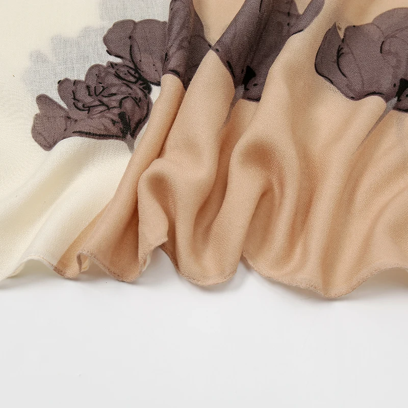 Длинный Шарф-хиджаб С Цветочным Принтом Элегантный Солнцезащитный Платок