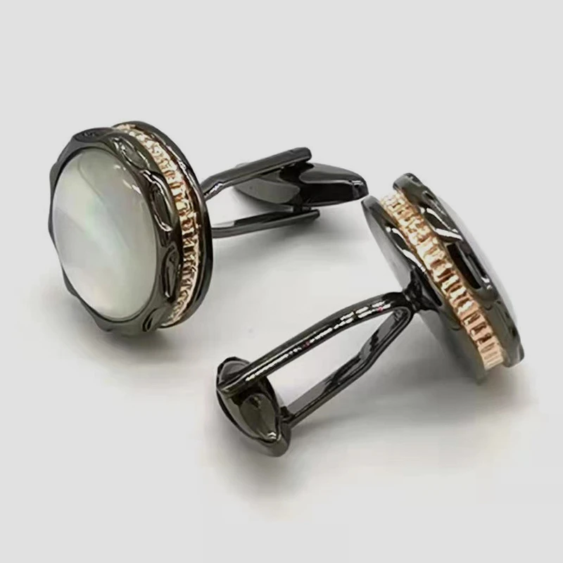 

Fashion Plaid Floral Circular Metal Cufflinks for Men and Women Dating Travel Clothing Accessories Business French Shirt Buttons