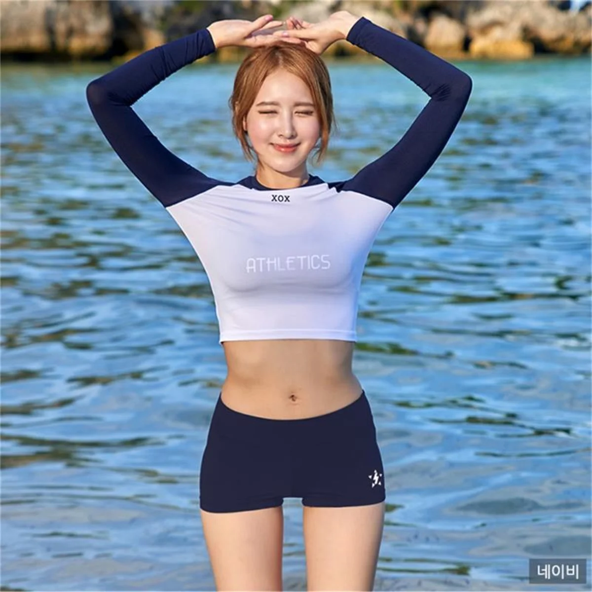 

Japanese Swimsuit Ladies Split Students Show Thin Long-Sleeved Sunscreen Flat-Angle Campus Hot Spring Swimsuit