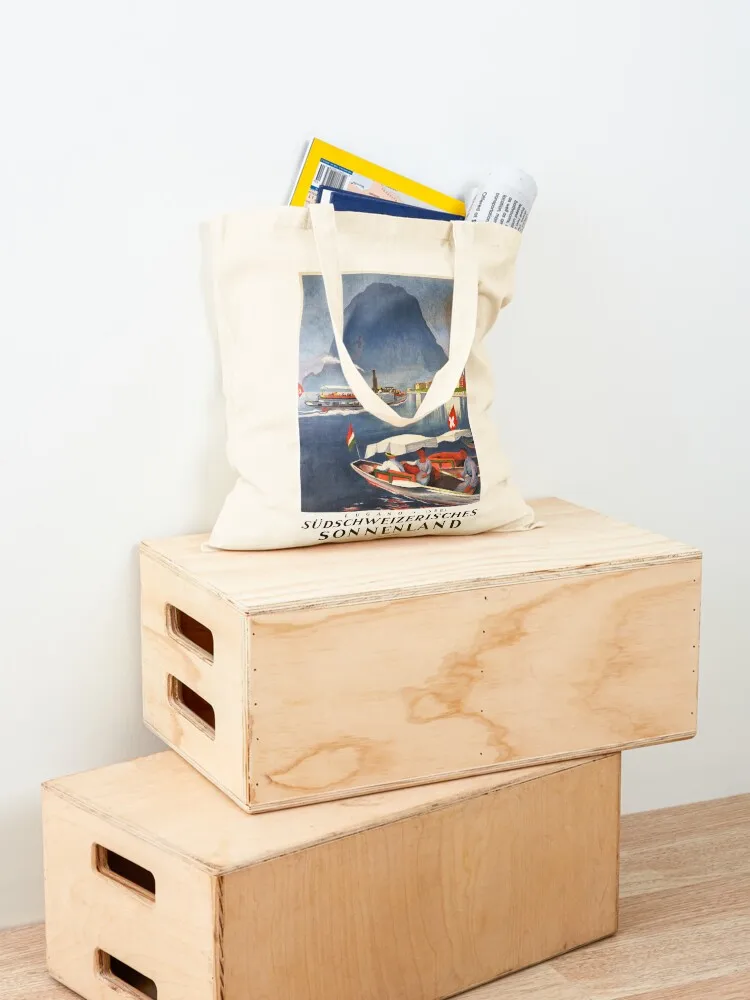 LUGANO Sudschweizerisches SONNENLAND Винтажный туристический постер для путешествий 1924 от Otto