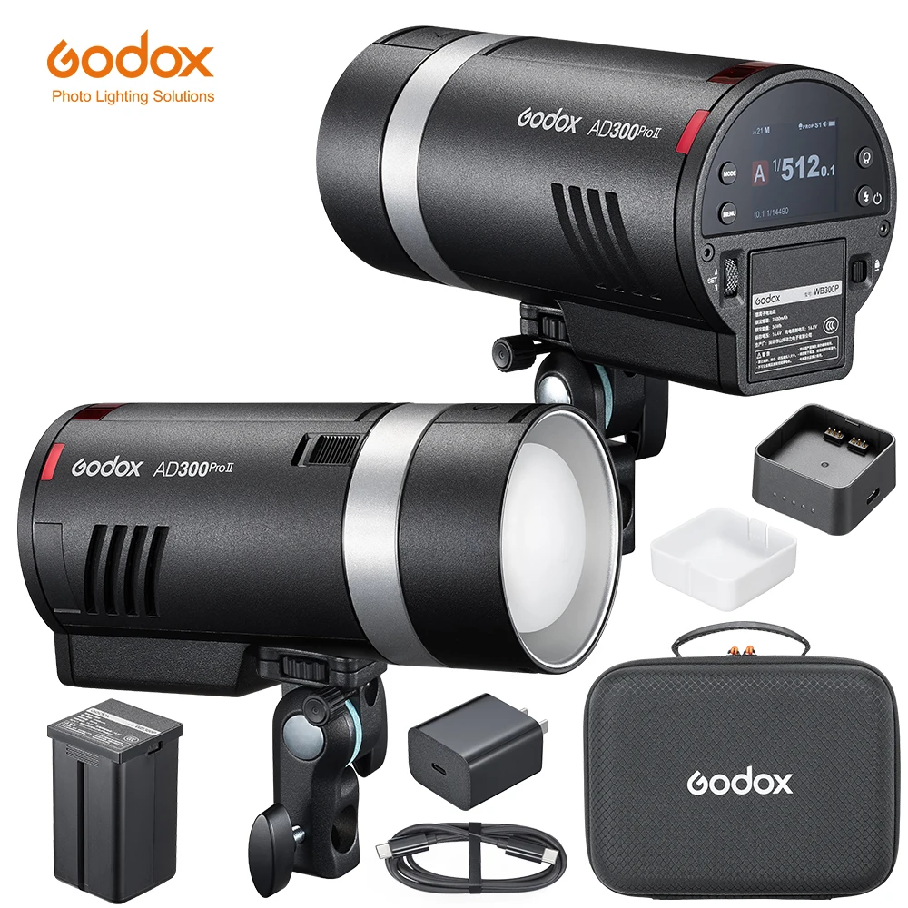 Флэш-вспышка Godox AD300PROII с кольцевым светом SA-GD, софтбоксом Q3-60см и решеткой, стробоскоп TTL HSS 12W, комплект для моделирования света Bi-color (art.: 3920d806958fa) - 3920d806958fa