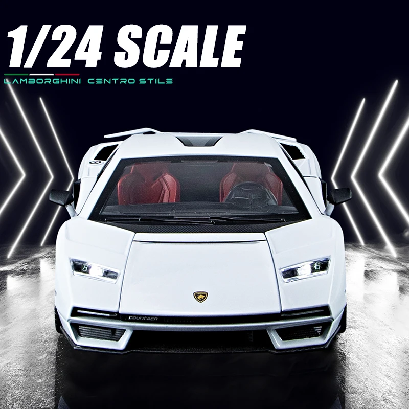 Продажа Масштаб 1/24, детские игрушки, спортивный автомобиль Lamborghini, модель автомобиля из сплава, Миниатюрные модели игрушечных автомобилей со звуком...