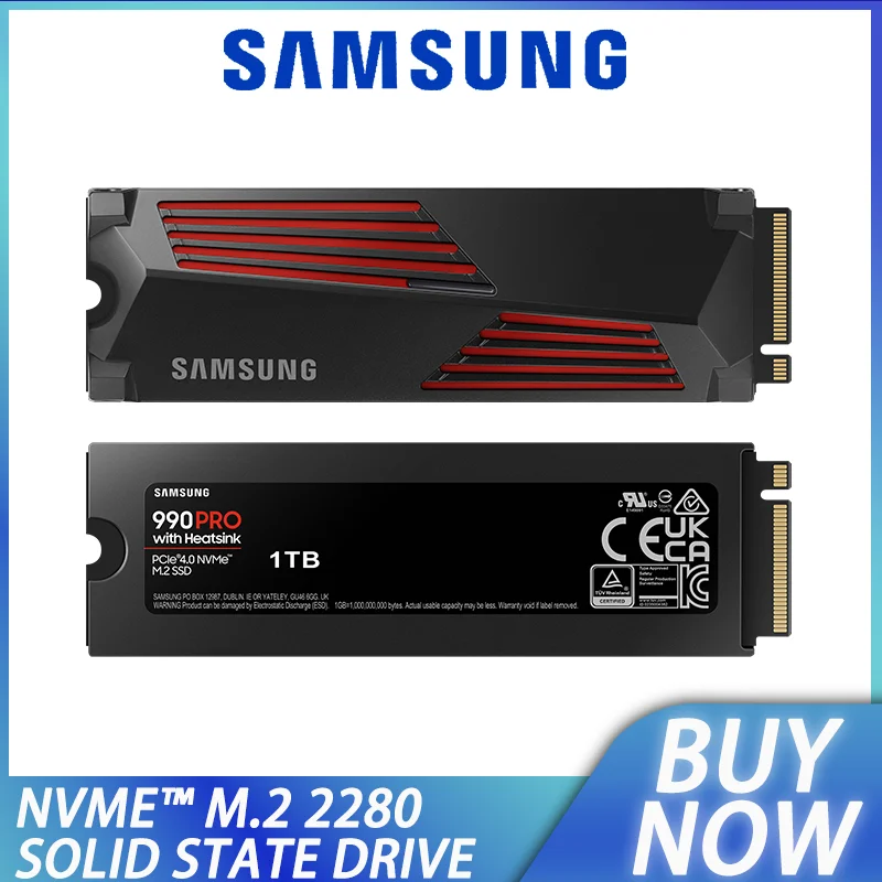 

Samsung 990 Pro With Heatsink SSD 1TB 2TB Internal Solid State Disk Hard Drive PCIe 4.0 NVMe M.2 SSD For Laptop Desktop ps5